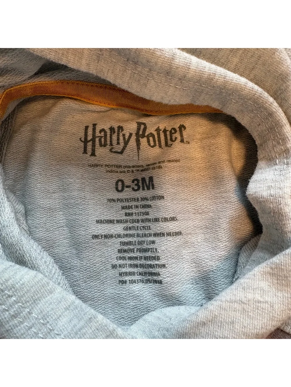 Harry Potter 0-3 Months Baby Romper, Sleeveless and Hooded, Graphic Print